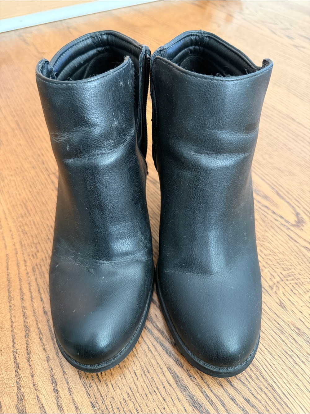 MIA Black Leather Ankle Booties